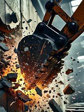 957拆除老闆阿鑫，穿著工作服與安全帽，充滿自信的團隊領導者