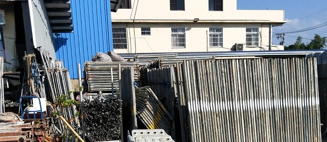 台北傳統竹架施工案例，用於保護舊建築